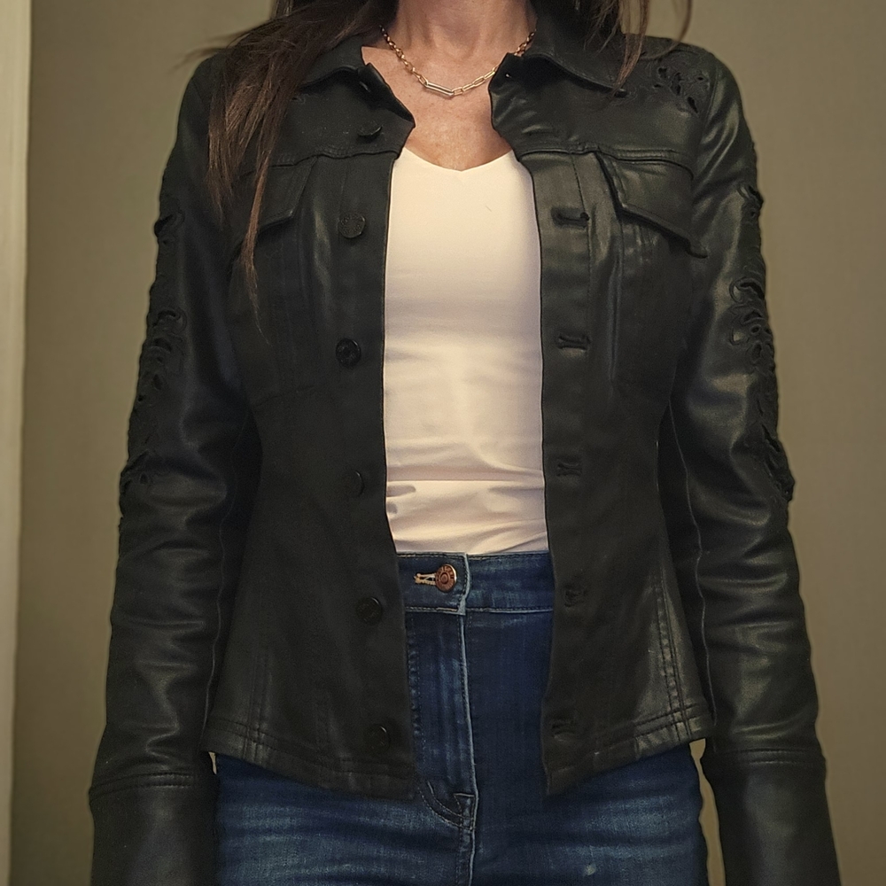 White House Black Market Black Leather Jacket